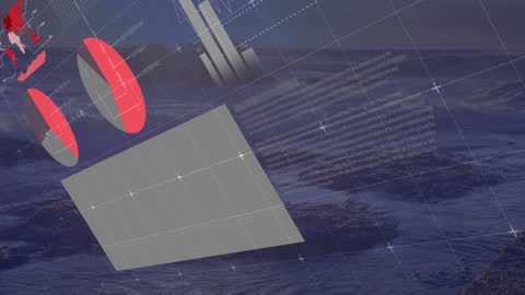 Digital Network and Data Visualization Over Ocean