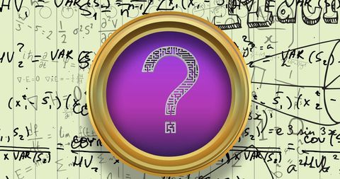 Purple Question Mark Banner Over Math Equations - Download Free Stock Images Pikwizard.com
