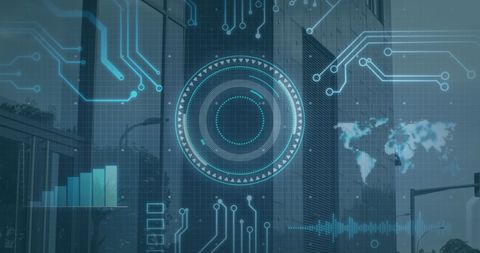 Digital Interface with Futuristic Analytics Dashboard Elements - Download Free Stock Images Pikwizard.com