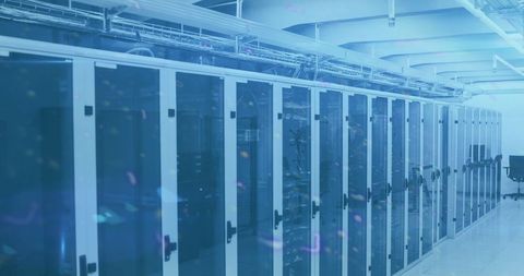 Modern Data Center with Advanced Digital Interface Overlay - Download Free Stock Images Pikwizard.com
