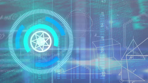 Futuristic Digital Infographic with Geometric Shapes