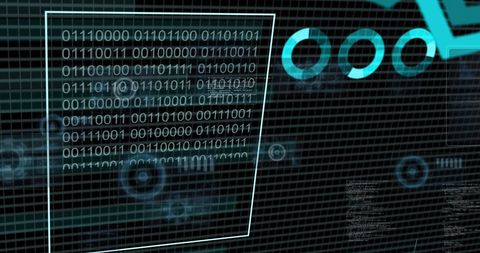 Abstract Binary Code with Digital Interface Elements - Download Free Stock Images Pikwizard.com