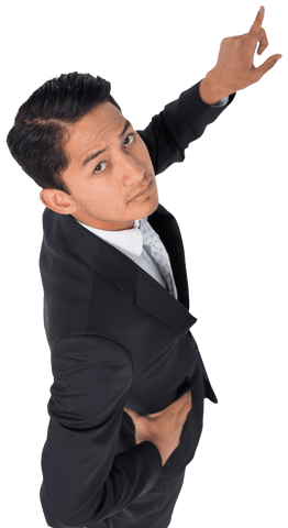 Transparent Businessman Pointing Up with Serious Expression - Download Free Stock Videos Pikwizard.com