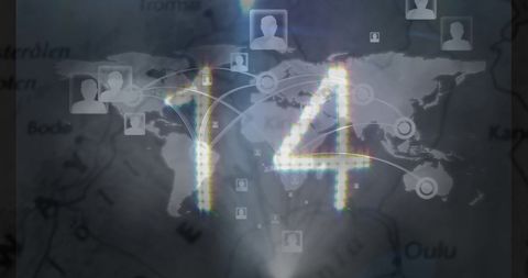 Dynamic Countdown Against Global Data Network Background - Download Free Stock Images Pikwizard.com