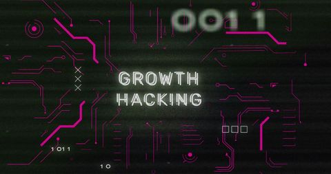 Digital Growth Hacking with Circuit Overlay - Download Free Stock Images Pikwizard.com