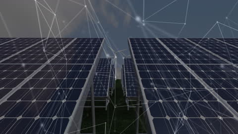 Solar Panels and Wind Turbine Connected by Digital Network