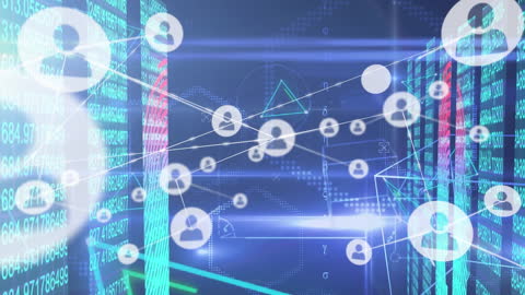 Futuristic Digital Network with Data Streams