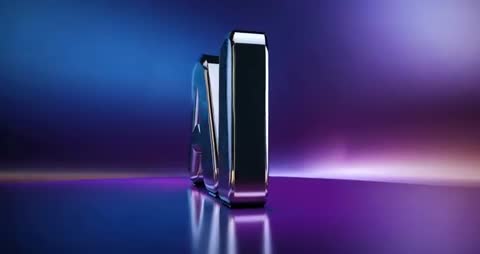 Futuristic AI Letters Reflecting in Studio Lighting