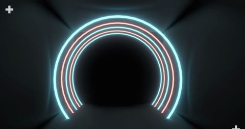 Glowing Neon Tunnel Illuminated with Dynamic Lines - Download Free Stock Images Pikwizard.com