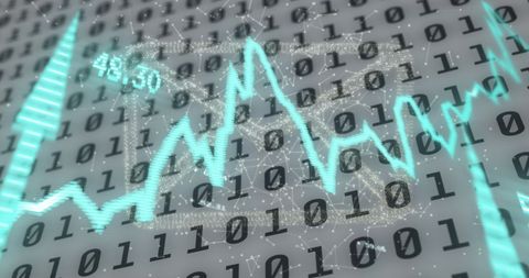 Financial Data Processing with Binary Code and Graph - Download Free Stock Images Pikwizard.com