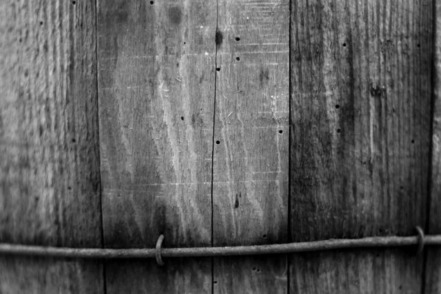 Aged Wooden Planks with Rusty Wire in Black and White - Download Free Stock Photos Pikwizard.com