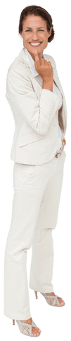Confident Caucasian Businesswoman Smiling on Transparent Background