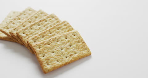 Crispy Cheese Flavored Crackers on White Background