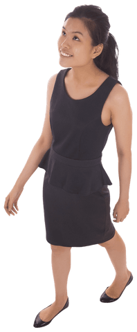 Biracial Woman Smiling in Casual Office Wear on Transparent Background