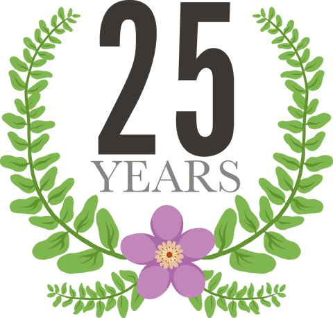 Celebrating 25 Years Anniversary Transparent Wreath Design