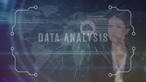 Business Professionals Analyzing Global Data with Digital Animation