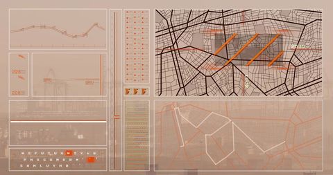 futuristic digital interface with graphs and cityscape - Download Free Stock Images Pikwizard.com