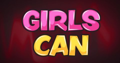 Empowering Girls Can Colorful Lettering Design - Download Free Stock Images Pikwizard.com