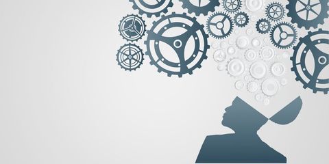 innovation and cognitive processes represented by gears and human silhouette - Download Free Stock Templates Pikwizard.com