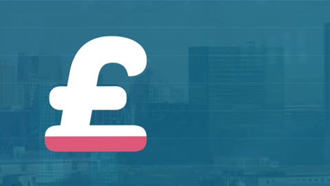 Euro Currency Symbol over Cityscape Background