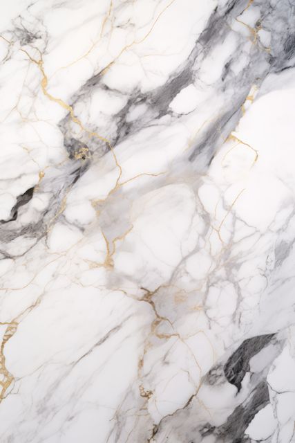 Detailed white marble texture featuring striking golden veins. Ideal for use in interior design projects, luxury branding, backgrounds, web design, and digital art. This elegant design is perfect for adding a touch of sophistication to any project.