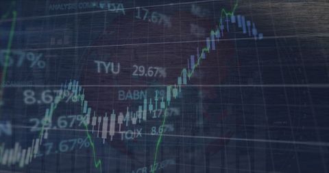 Dynamic Financial Data Overlay on Busy City Street Background - Download Free Stock Images Pikwizard.com