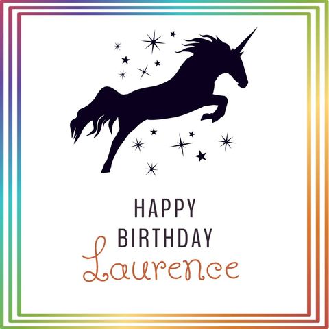 Majestic Unicorn Silhouette Birthday Greeting With Stars - Download Free Stock Templates Pikwizard.com