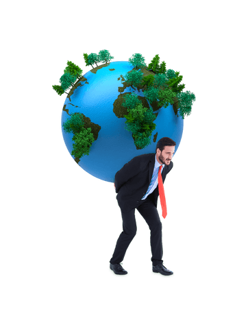 businessman carrying globe on transparent background symbolizes global burden - Download Free Stock Videos Pikwizard.com