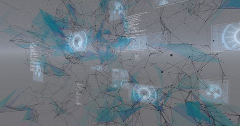 Futuristic Digital Network with Virtual Data Screens - Download Free Stock Images Pikwizard.com