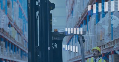Dynamic Financial Data Interfaces in Modern Warehouse - Download Free Stock Images Pikwizard.com
