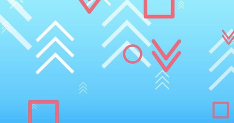 Colorful geometric shapes with digital movement