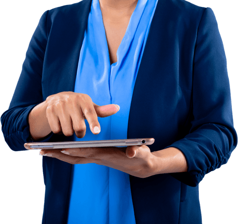 transparent midsection businesswoman using digital tablet technology - Download Free Stock Videos Pikwizard.com