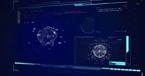 High-Tech Digital Interface with Holographic Globe and Data Visualization - Download Free Stock Images Pikwizard.com