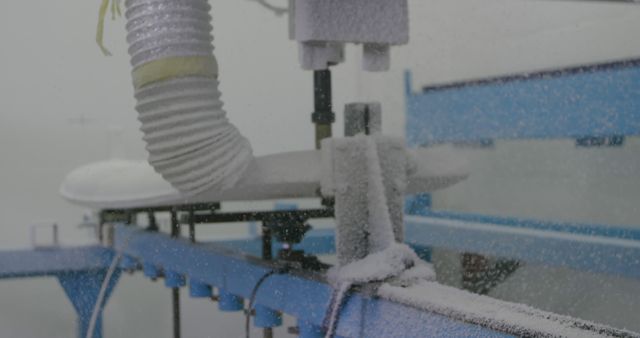 Industrial Machinery Operating Amidst Snowstorm - Download Free Stock Images Pikwizard.com