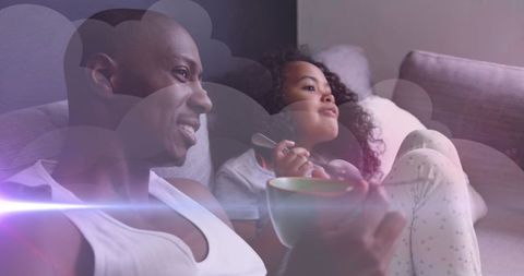 Father and Daughter Enjoying Time Together in Digital Fantasy