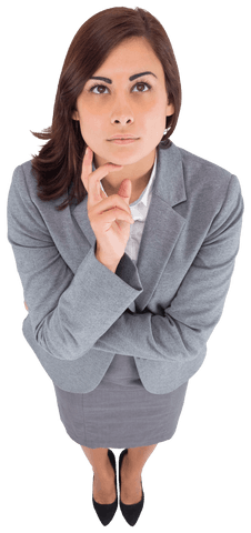 thoughtful businesswoman looking upwards transparent background - Download Free Stock Videos Pikwizard.com