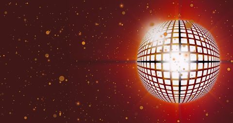 Red Disco Ball on Festive Sparkling Background - Download Free Stock Images Pikwizard.com