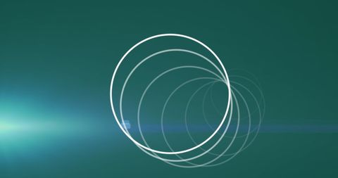 Abstract circle patterns with light flares in digital artwork