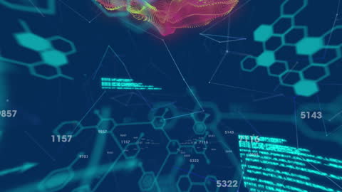 Abstract Digital Network Connections with Data Visualization