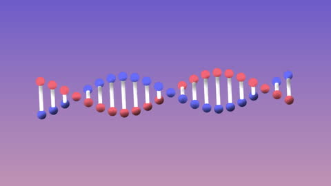 Animated Spinning DNA Strand on Purple Gradient for Science Concepts