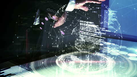 Futuristic Global Business Network and Digital Solutions Concept