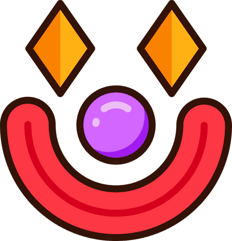 Abstract transparent smiling face with geometric design