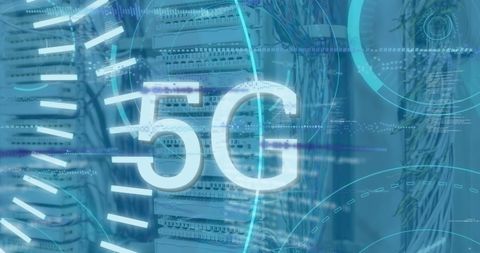 5G Network Overlay on Server Room Equipment - Download Free Stock Images Pikwizard.com