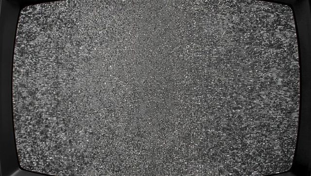 Retro Static Noise on Vintage CRT Television Screen