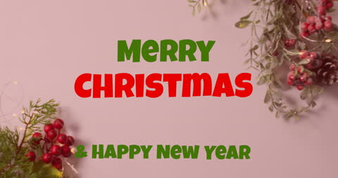 Animated Christmas Greeting Card with Festive Decorations