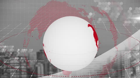 Digital Globe and Data Processing Over Cityscape Visualization