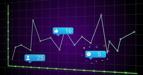 Interactive digital infographic with callouts and graph elements