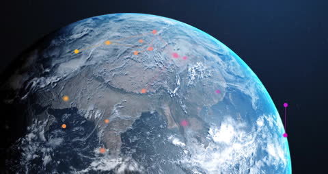 Data Connectivity Network around Earth with Global Interaction