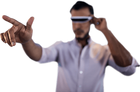 caucasian man using vr glasses on transparent background - Download Free Stock Videos Pikwizard.com