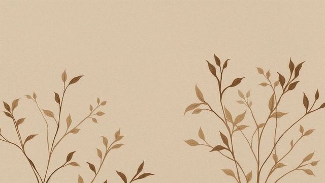 Minimalist Brown Branch Design on Beige Background